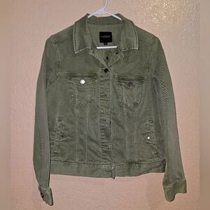 Liverpool Olive Green Fall Denim Jacket